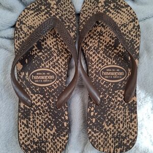 Havaianas Dark Brown Patterned Sandals